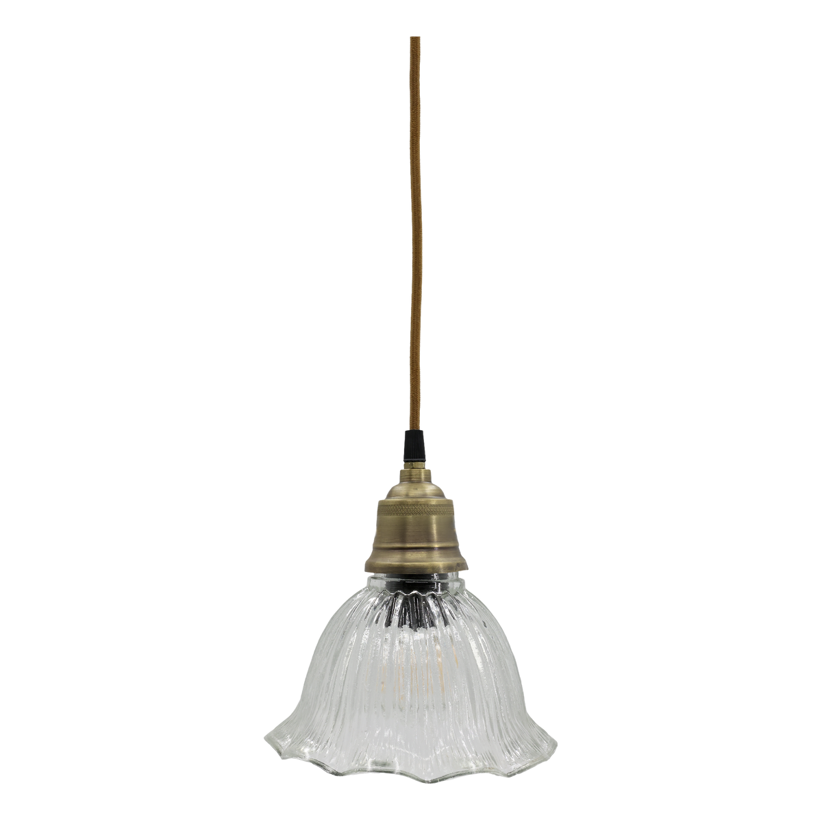 Lampe med messingtop