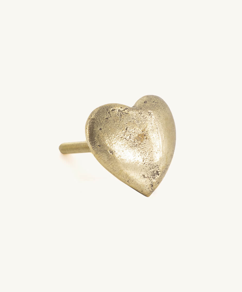 Holly Heart møbelknop i messing